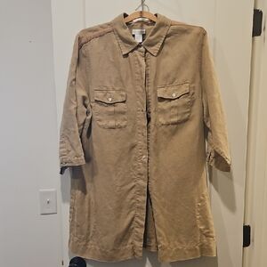 Soft Surroundings Khaki Tan Linen Women's Tunic - 1X